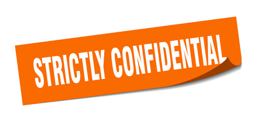 strictly confidential sticker. square isolated label sign. peeler
