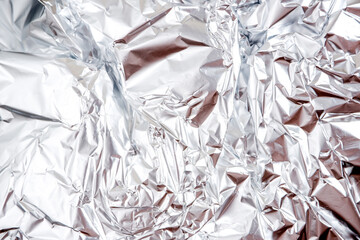 aluminium foil crumpled Silver texture abstract background