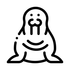 walrus animal icon vector. walrus animal sign. isolated contour symbol illustration