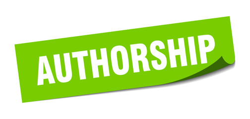 authorship sticker. square isolated label sign. peeler