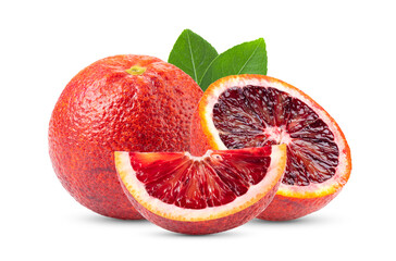 blood orange on white background