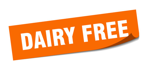 dairy free sticker. square isolated label sign. peeler