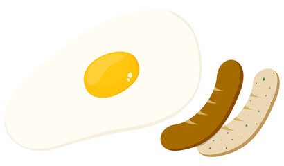 目玉焼き　ソーセージ　イラスト