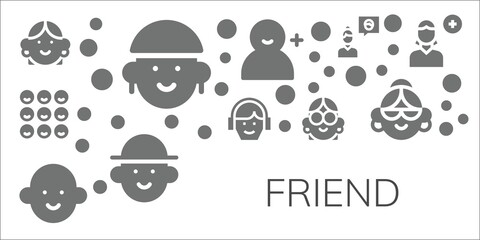 friend icon set