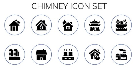 chimney icon set