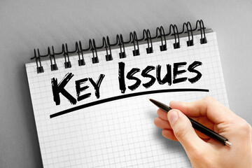 Text note - Key Issues, business concept on notepad