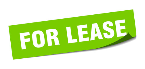for lease sticker. square isolated label sign. peeler