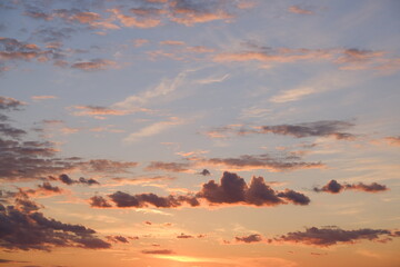 Beautiful sky with cloud before sunset. Pastel tone of evening sky.