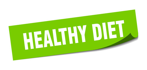 healthy diet sticker. square isolated label sign. peeler