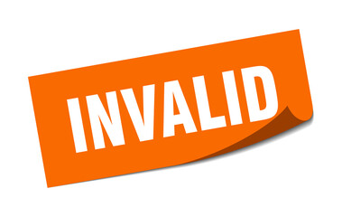 invalid sticker. square isolated label sign. peeler