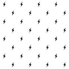Vector seamless pattern. Texture with lightning. Repeating abstract background with lightning on white back.