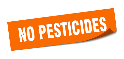 no pesticides sticker. square isolated label sign. peeler