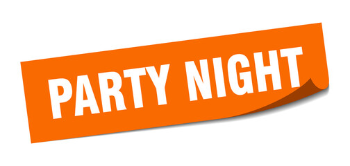 party night sticker. square isolated label sign. peeler