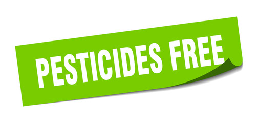 pesticides free sticker. square isolated label sign. peeler