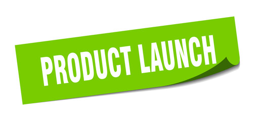 product launch sticker. square isolated label sign. peeler