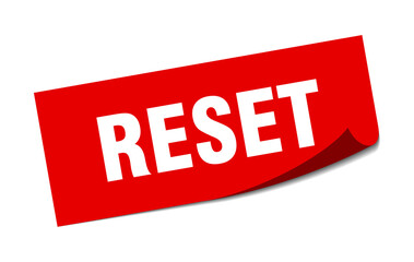 reset sticker. square isolated label sign. peeler