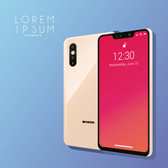 two mockup smartphones devices icons