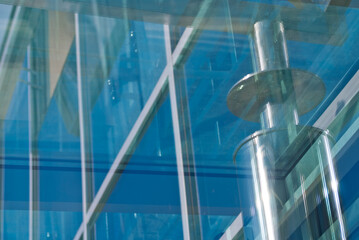 Glass and steel architectural construction