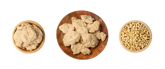 Raw Dehydrated Soy Meat or Soya Chunks Isolated