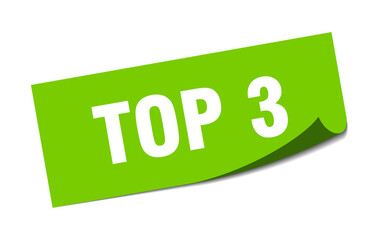 top 3 sticker. square isolated label sign. peeler