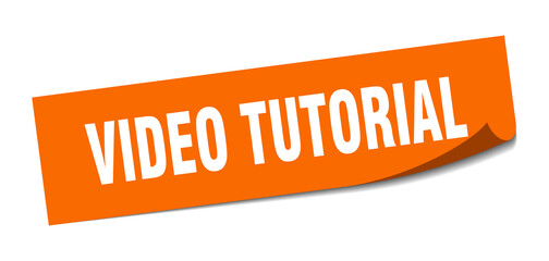 video tutorial sticker. square isolated label sign. peeler