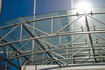 Glass and steel architectural construction