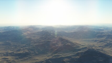 alien Planet, fantasy landscape, view from the surface of an exo-planet, science fiction landscape, 3d Render