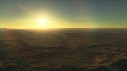 alien Planet, fantasy landscape, view from the surface of an exo-planet, science fiction landscape, 3d Render