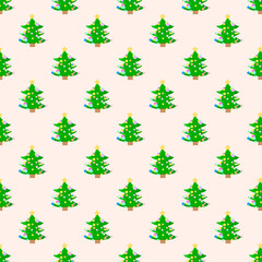seamless christmas tree pattern background