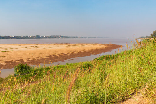 Scenic View of Makong River at Vientiane Capital, Laos