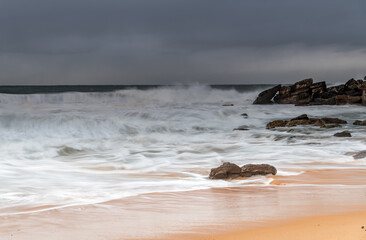 Winter Sunrise High Tide and Big Surf