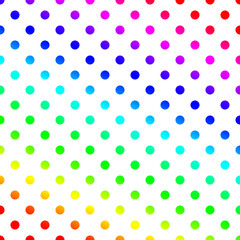 rainbow color polka dot background seamless pattern