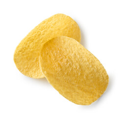 potato chips on white background