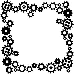 Gears in Progress., icon, vector Isolated illustration