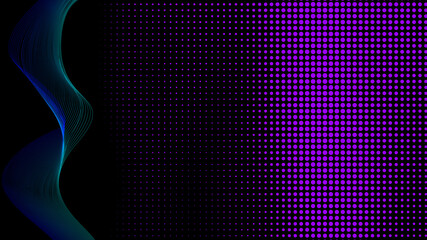 Matrix abstract illustration structure of points. Falling points of different sizes. Composition of dots and spirals. Vector illustration