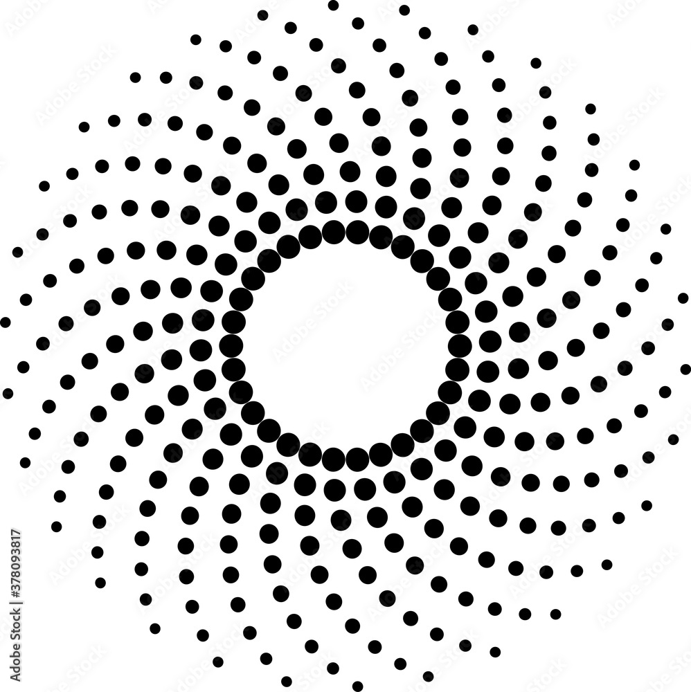 Poster halftone dots in circle form. round logo . vector dotted frame . design element