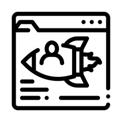 web site find fast job icon vector. web site find fast job sign. isolated contour symbol illustration