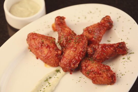 wings on a plate