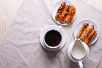 sweet treats and espresso  as coffee break concept
