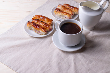 sweet treats and espresso  as coffee break concept