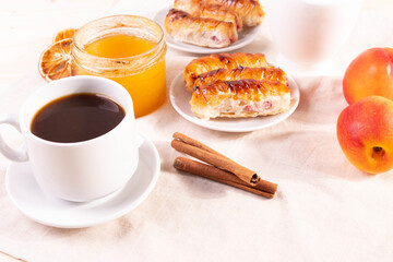 sweet treats and espresso  as coffee break concept