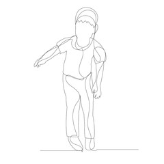 isolated, continuous line drawing child on white background