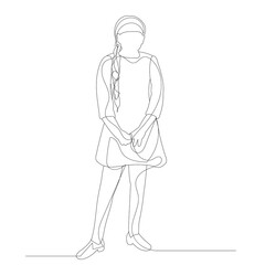 isolated, continuous line drawing child on white background
