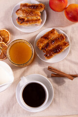 sweet treats and espresso  as coffee break concept