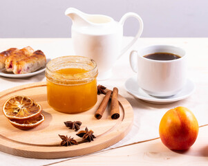 sweet treats and espresso  as coffee break concept