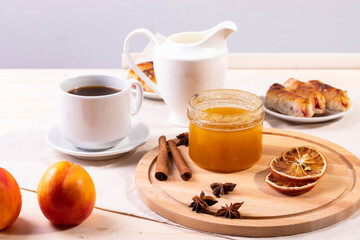 sweet treats and espresso  as coffee break concept