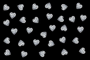 Heart Diamond Falling Down Wallpaper