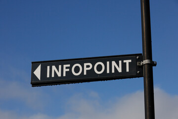 Fototapeta premium Sunne, Sweden A sign saying infopoint on the main square.