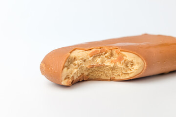 Coffee ice cream on white background