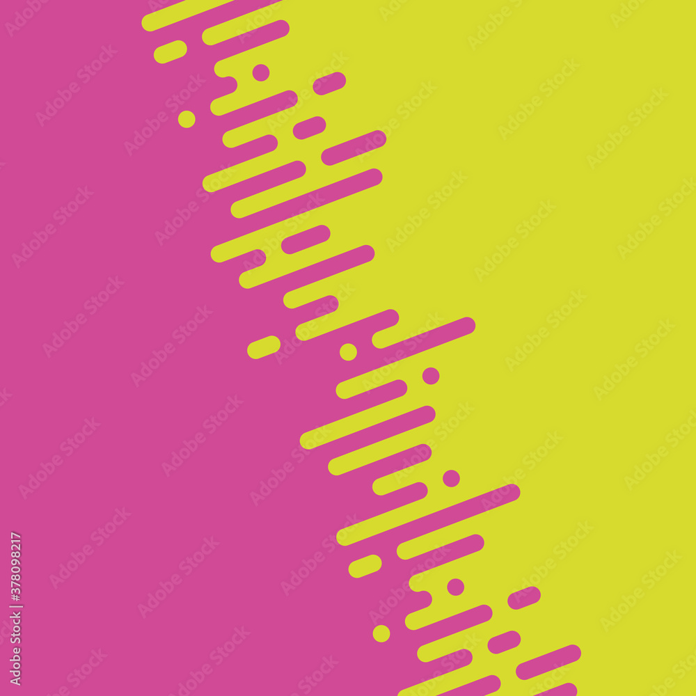 Poster seamless vector abstract transition of two colors. rounded lines blended in. pink and green contrast